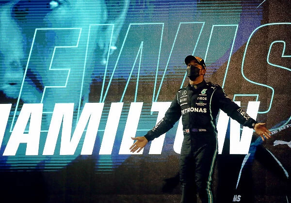 Sir Lewis Hamilton, Mercedes W12 1st place on the podium